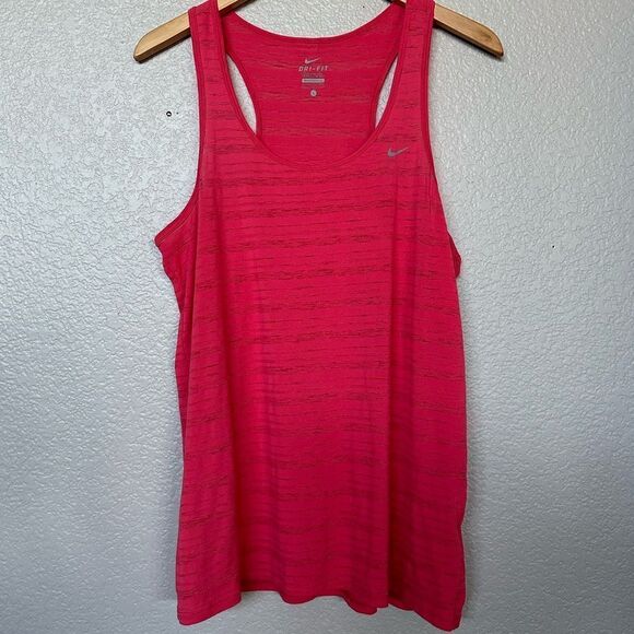 Nike Dri-Fit Thin Breathable Pink Workout Active Tank Top L - Picture 1 of 3